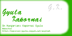 gyula kapornai business card